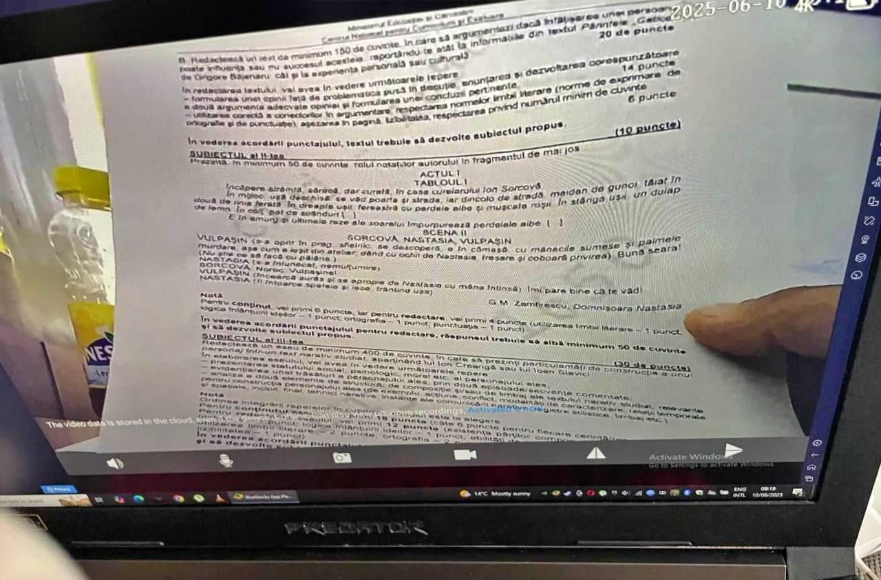 Subiecte la Română, Bac 2025: Eseu despre roman psihologic și text argumentativ din lectură la prima vedere