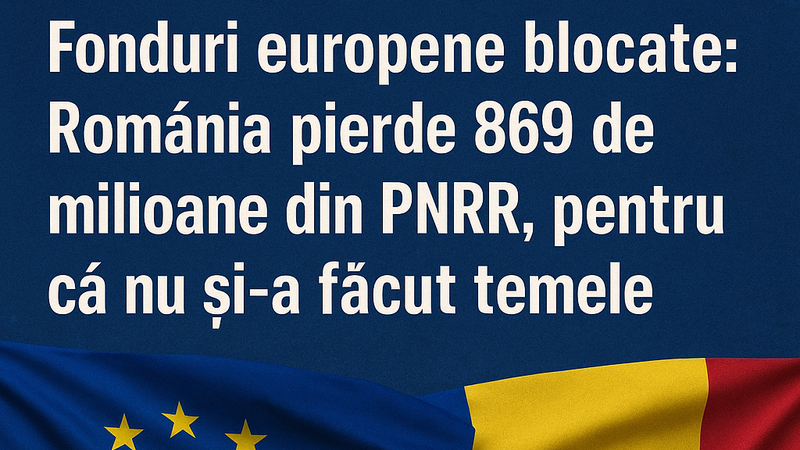 Fonduri europene blocate: România pierde 869 de milioane din PNRR, pentru că nu și-a făcut temele imagine postare